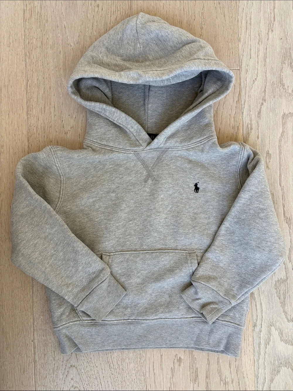 Ralph Lauren Kids Light Gray Hooded Sweatshirt with Polo Pony